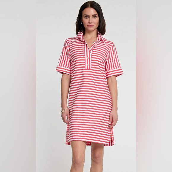 Hinson Wu Aileen Short Sleeve Stripe/Gingham Dress - Picture 1 of 6